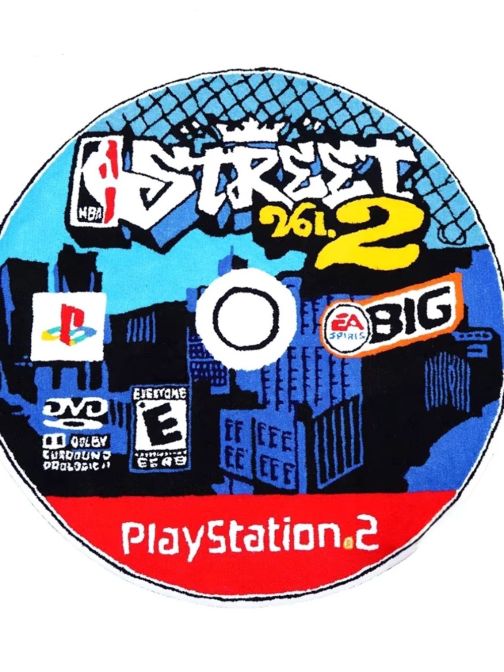 Retro Hoops Nostalgia: Custom Hand-Tufted "NBA Street Vol. 2" Disc Rug